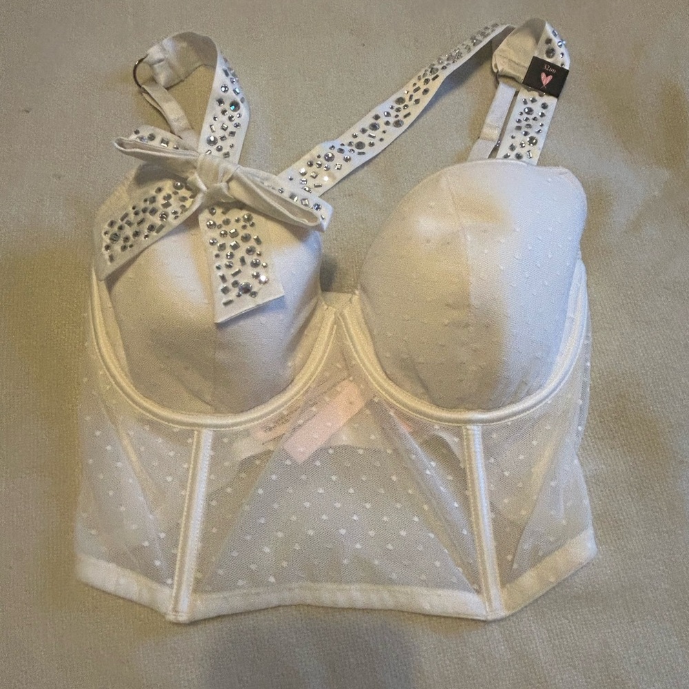Dream Angels Love me bow lightly lined top 32DD NWT